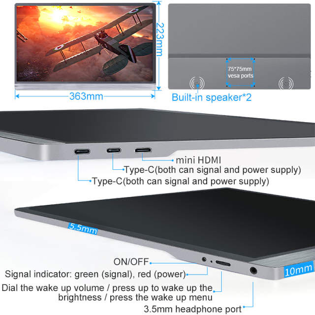 15.6 inch Industrial LCD Display TFT LCD capacitieve touchscreen 1920*RGB*1080 0