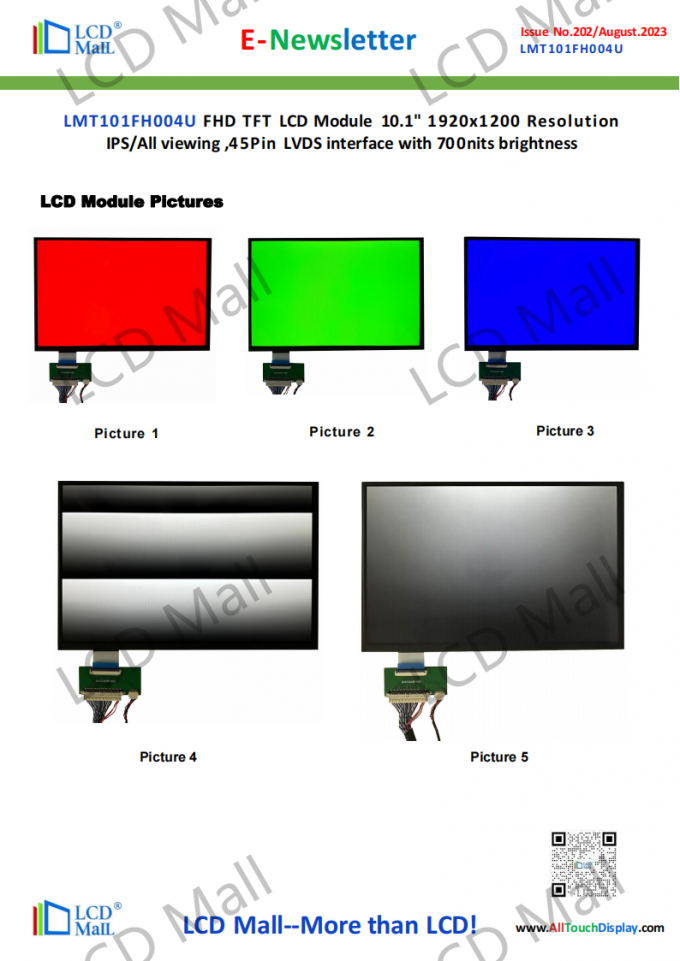 laatste bedrijfsnieuws over Uitgave 202 Newsletter_10.1 inch LMT101FH004U Van LCD Mall  1