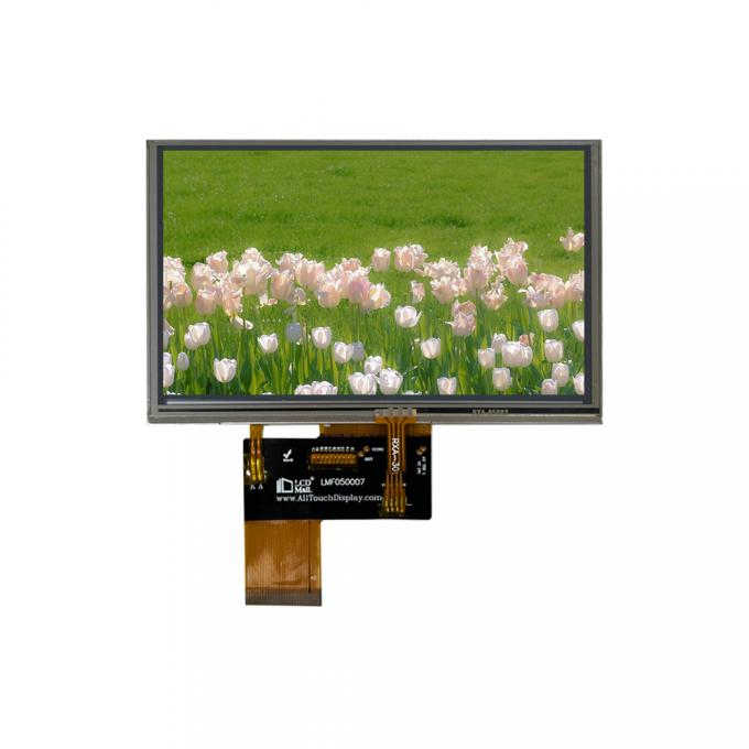 5.0 inch TFT-LCD-scherm voor landschappen 800*480 Resolutie 550nits 40pin RGB-interface capacitieve touchpaneel voor slimme woningen 0