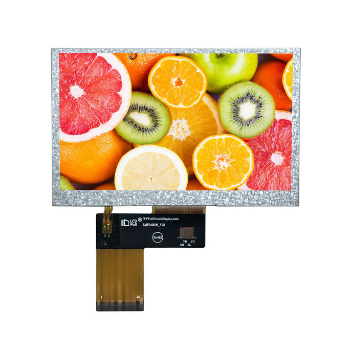 4.3" TFT Transmissive 480x272 280nits IPS Glas RGB 4,3-inch LCD-scherm met OEM/ODM PCAB/CPT/RTP 1