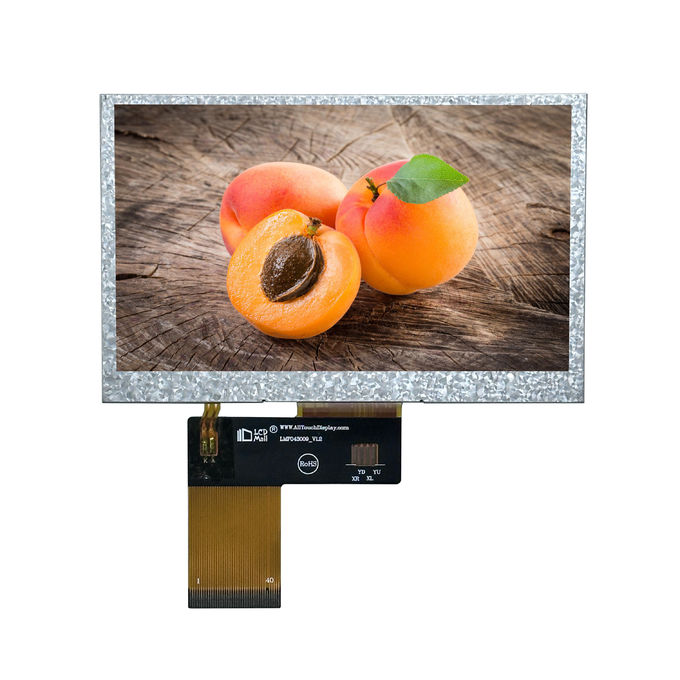 4.3" TFT Transmissive 480x272 280nits IPS Glas RGB 4,3-inch LCD-scherm met OEM/ODM PCAB/CPT/RTP 2