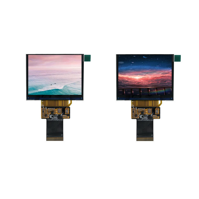 Normaal zwart TFT-LCD-scherm 1024 x 768 Resolutie RGB-interface 69,6 x 55,5 x 2,1 mm 0